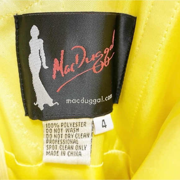 Mac Duggal Pineapple Yellow Full Length Ball Gown - Sz 4 - Picture 8 of 8